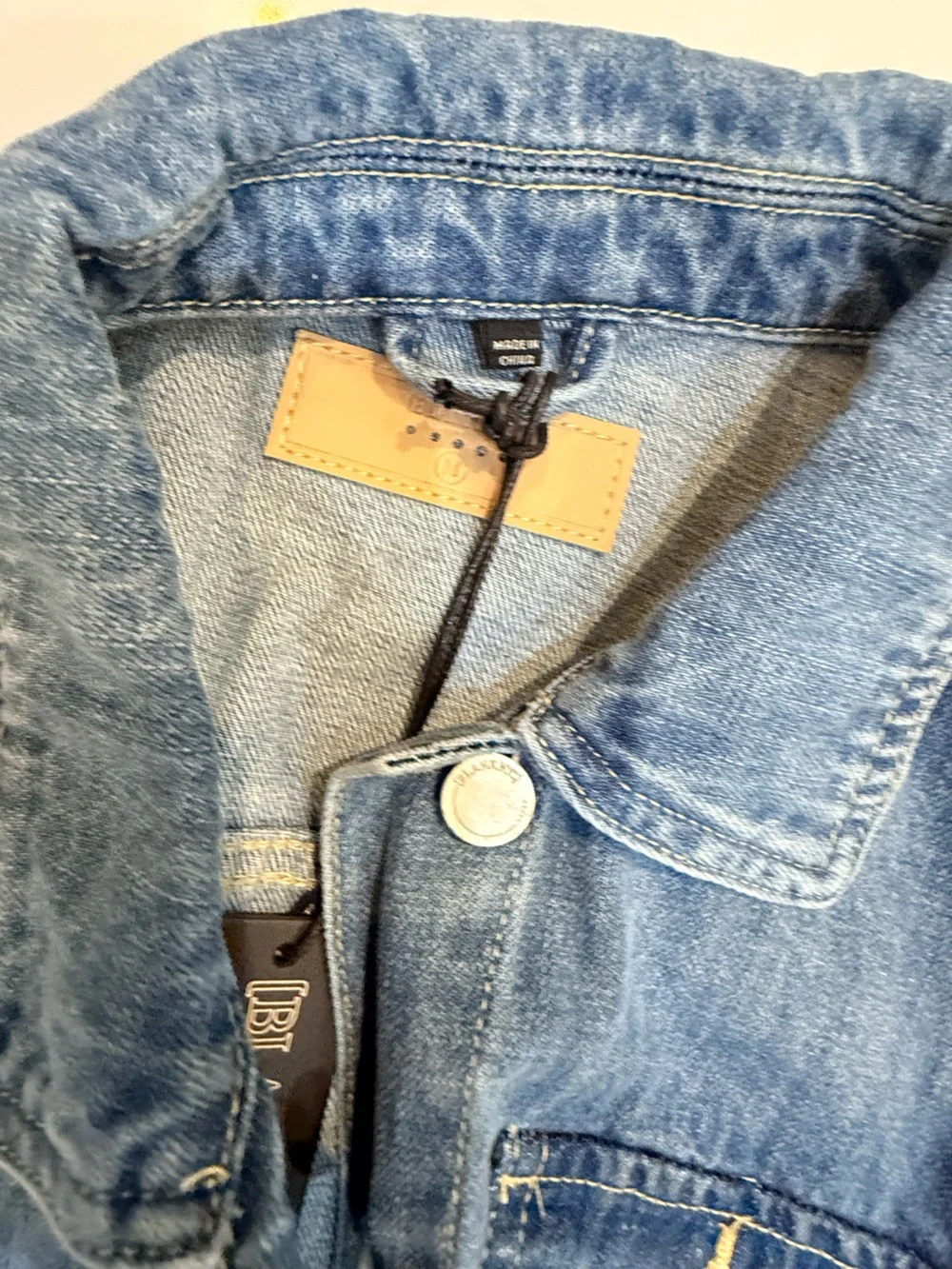 Blank NYC Left on Read Denim Utility Belted Jacket - Light Blue NWT Size Medium
